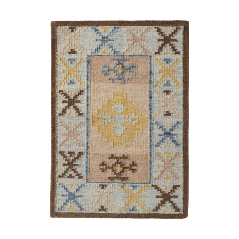 Scandinavian Style Kilim Rug In Blue Pink Geometric Pattern By Rug & Kilim, Rectangle 8' x 10'