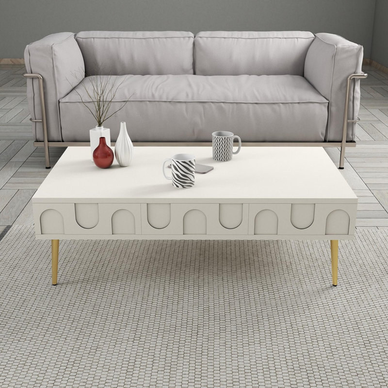 Table basse, Or, Crème