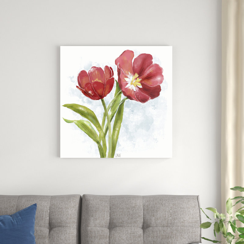 Red Tulip Splash I, H 30 po x l 30 po