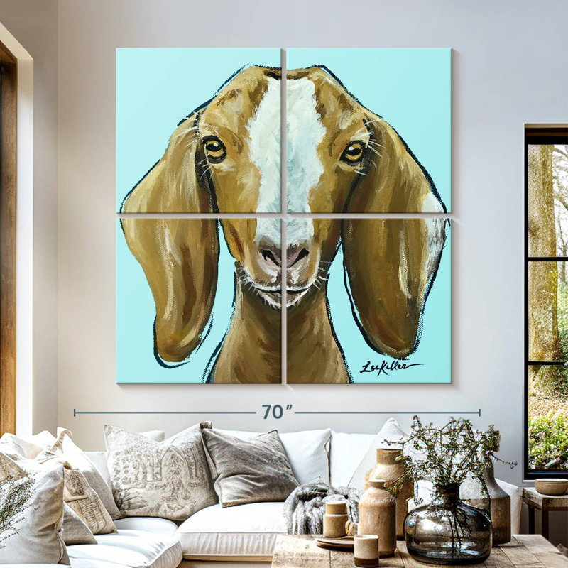Brampt Goat Square Blue, 57" H x 57" W