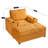 42.8" Oversized Chaise Lounge Chair With Storage Ottoman, Corduroy Sofa Bed With Cup Holders & USB Charging Port, Upholstered Sleeper Chair, Deep - Seat Reading Couch For Living Room, Bedroom,Yellow-1887469418
