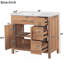 Meuble-lavabo de 36 po en bois avec cadre en bois massif, 2 portes à fermeture douce, 3 tiroirs à fermeture douce, tablette réglable, armoire de rangement moderne pour petites salles de bain