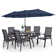 Alyah Rectangular 6 - Person 60'' Long Dining Set with Umbrella