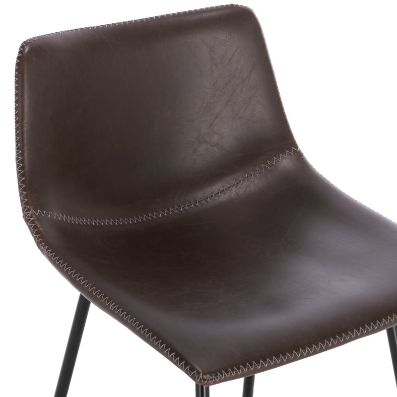 Paxton 24" Counter Stool, Brown Faux Leather