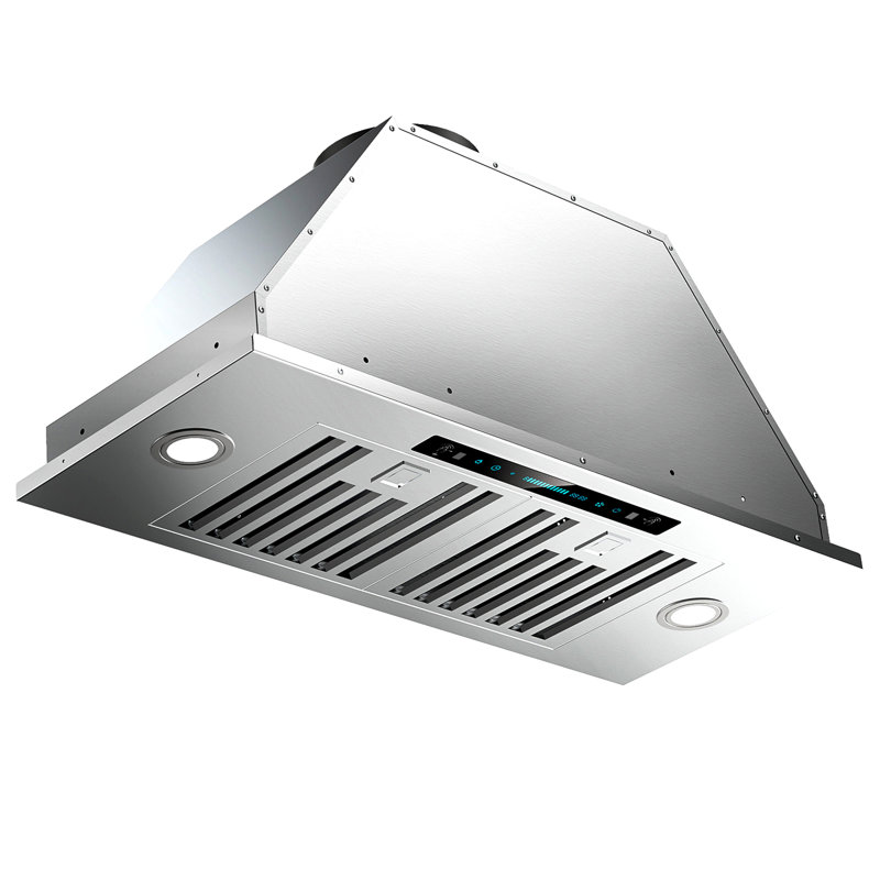Hotte de cuisinière encastrable 30 po 900 pi³ / min en acier inoxydable à 4 vitesses et commande tactile à panneau tactile avec lumières DEL