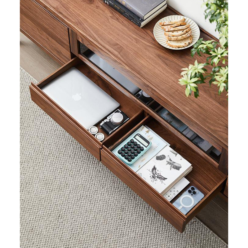 Black walnut simple modern living room TV cabinet