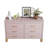 6-Drawer Double Dresser, Modern Storage Cabinet with Metal Handles & Solid Wood Legs-1588446581