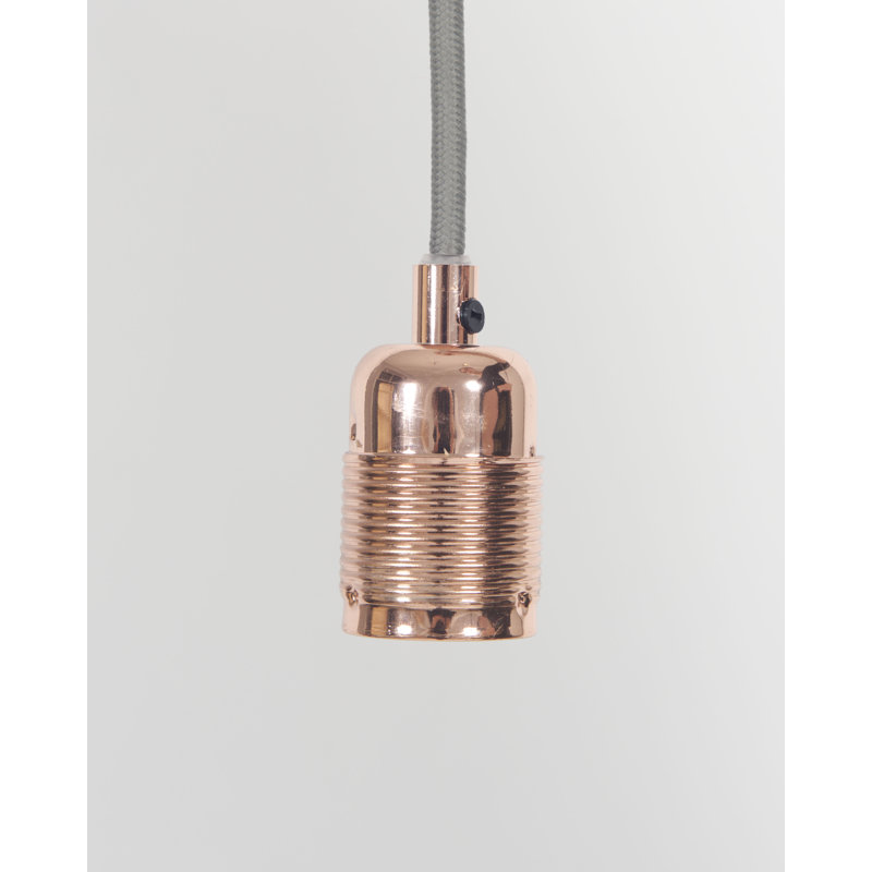 E27 Pendant Copper / Grey Cable, Copper/Gray