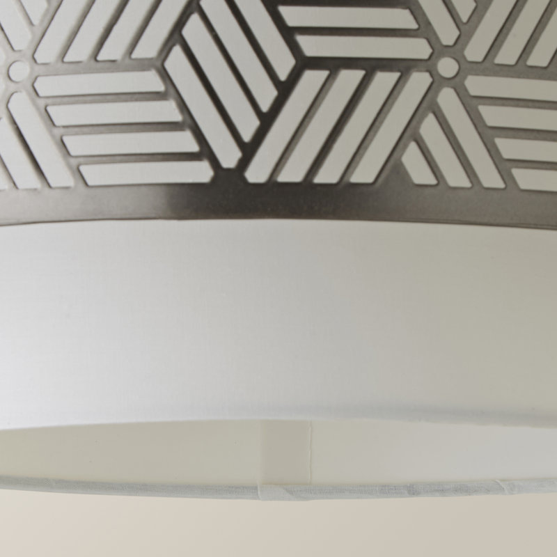 Eugene 24cm H Metal Drum Pendant Shade in Grey, Yes