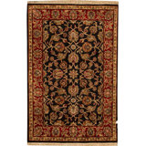 Hand-Knotted High-Quality Black and Red Area Rug
