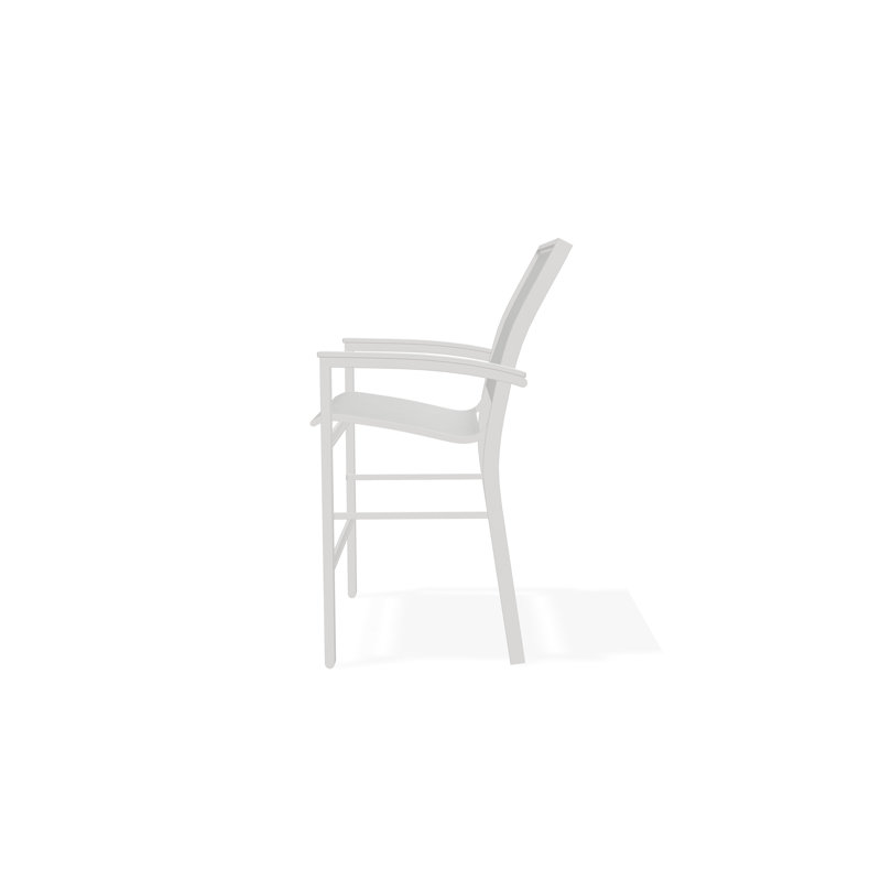 Chaise de café empilable en aluminium Bazza, Gris chaleureux, Alliage Sunbrella®