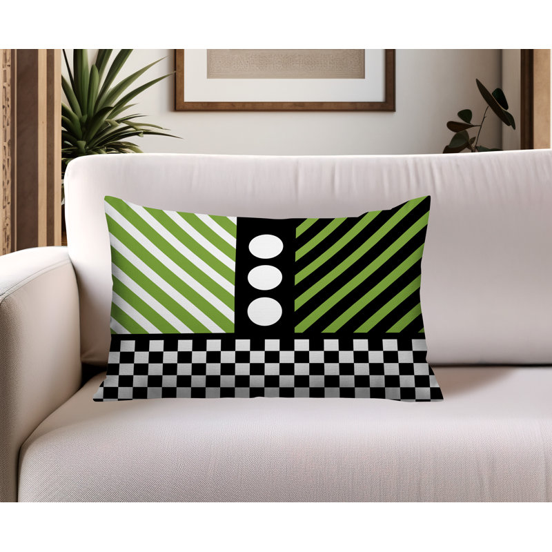 Oreiller rectangulaire réversible intérieur / extérieur Brixa, Rectangulaire H 14 po x l 20 po, Chartreuse