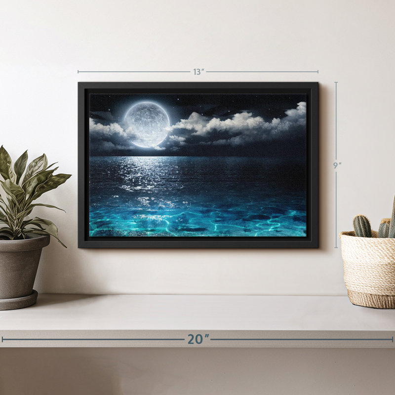 Impression sur toile romantique pleine lune, H 9 po x l 13 po