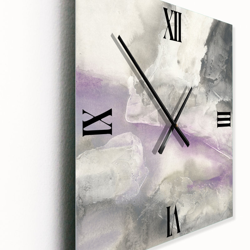 Watercolor Minimal Purple Tones I - Farmhouse Wall Clock, Medium