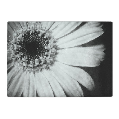 Tempered Glass Pretty Flower Chopping Board