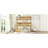 Twin Size Triple Rubber Wood Bunk Bed, With Ladders, Guardrails Detachable Bunk Bed, Twin Over Twin Over Twin,Natural-1204218320