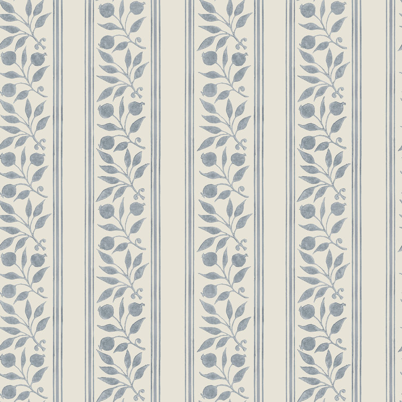 Papier peint adhésif rose avec églantier rose, Bleu