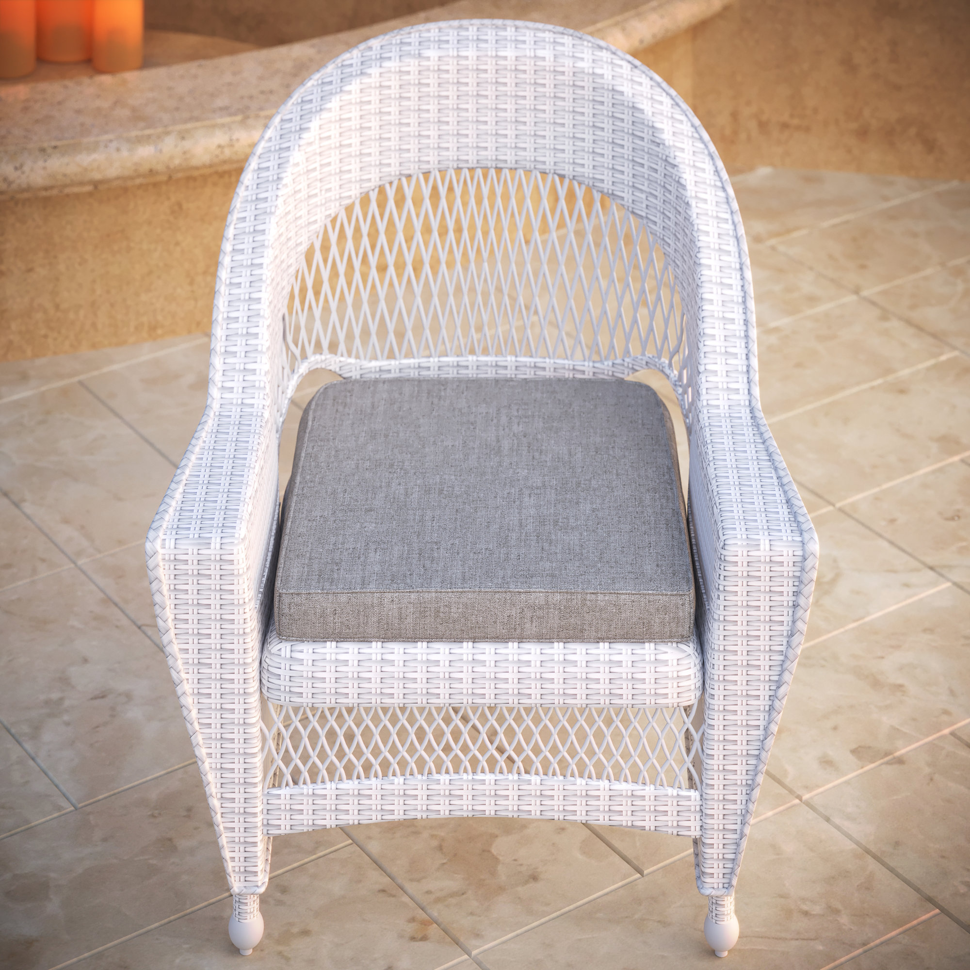 Amala Outdoor Sunbrella® Dining Seat Cushion, Canvas Granite Sunbrella® Canvas
