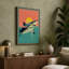 Shark at Sunrise Art Deco - Wrapped Canvas-2011674704-2011674711