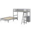 Lit simple superposé au dessus d'un lit double avec bureau et tiroirs-1490948123