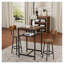 Ensemble de table de bar rustique brun avec 2 tabourets de bar pliables - Mobilier de salle à manger à hauteur de comptoir pour petite cuisine et appartement-1536098286-1536098284