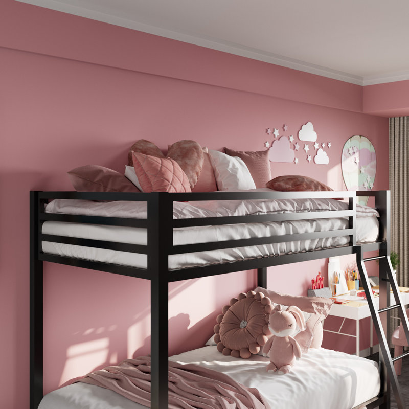 Koffler Kids Bunk Metal Bed Frame, Black, Twin