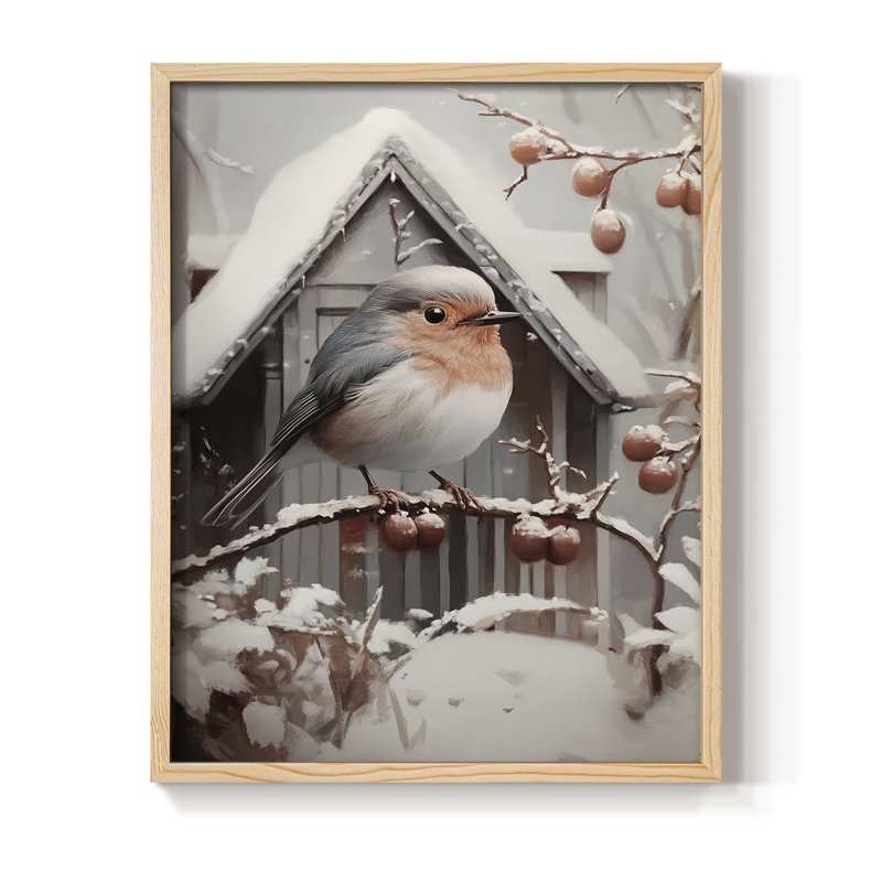 Art des Fêtes de Noël - série 2, reproduction encadrée - bois massif, H 21 po x l 17 po, Naturel