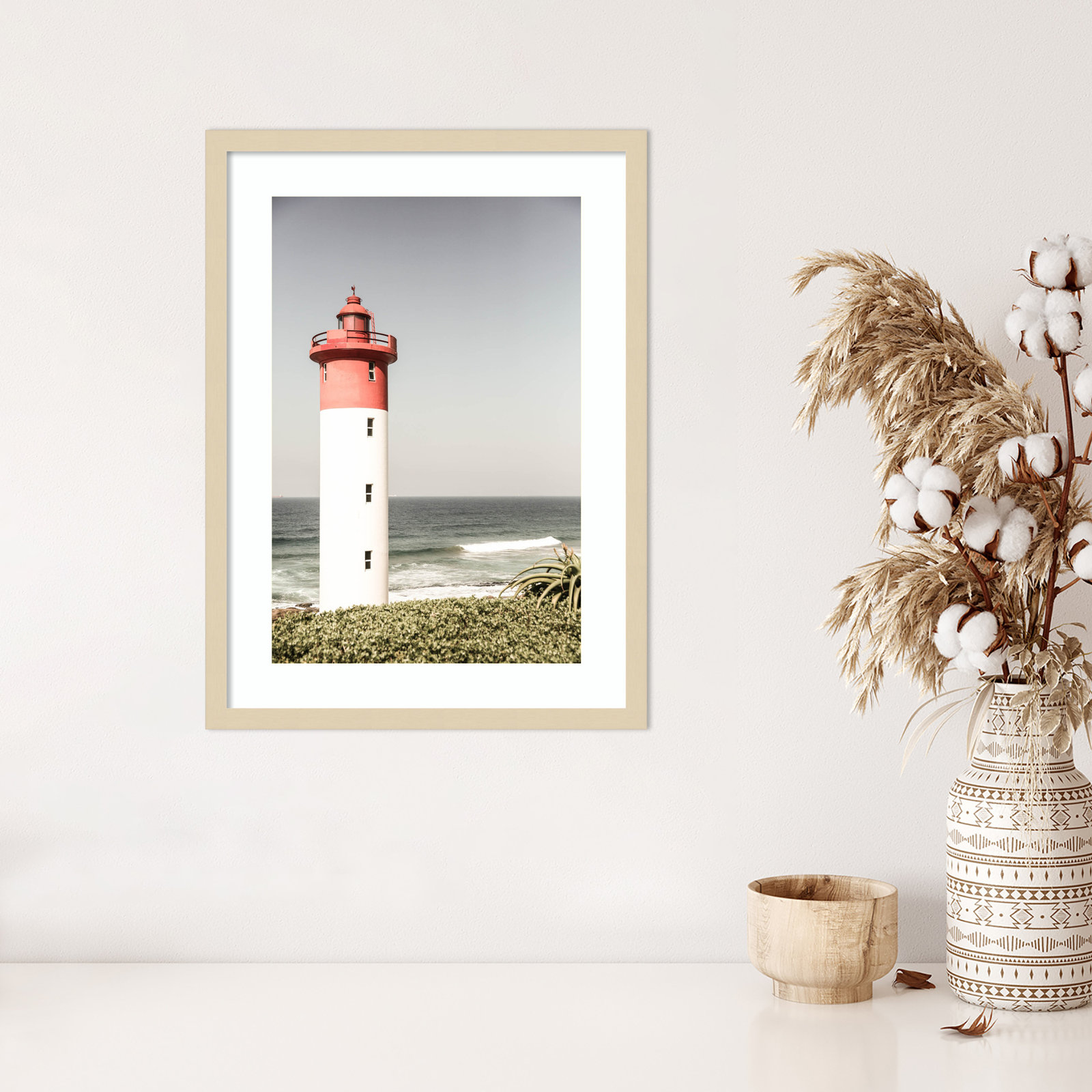 Daisey "Oyster Box Lighthouse" Print, Brown, 25" H x 19" W