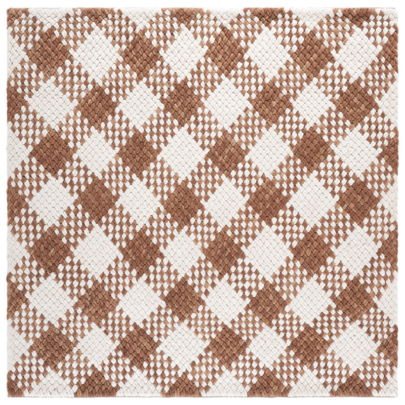 Natural Fiber Couture 105 Hand Woven Performance Checkered Rug, Square 6'