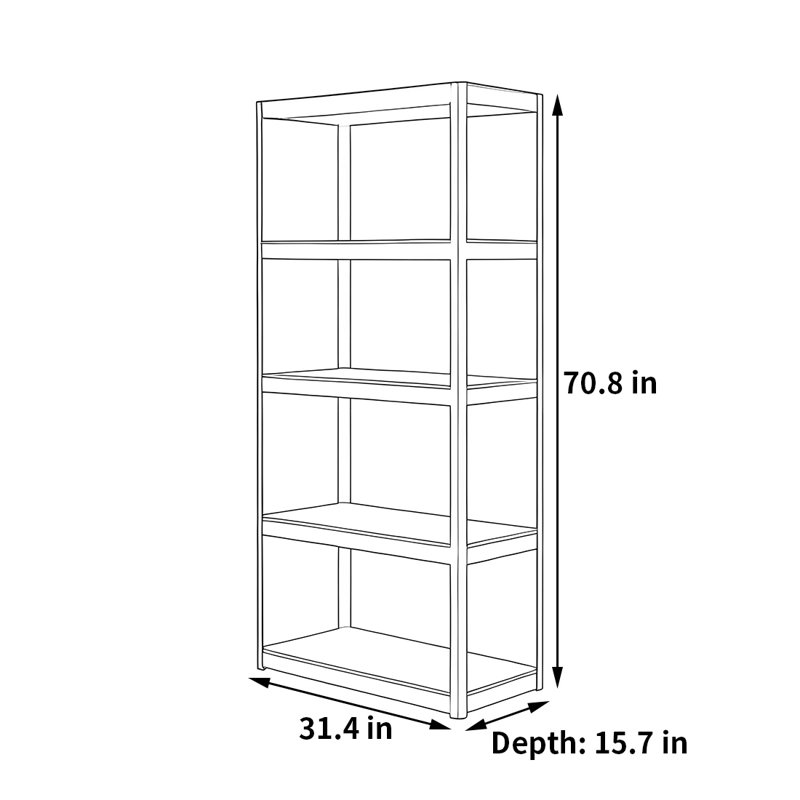 Andres, (4 Shelves) 70.8"H x 31.4"W x 15.7"D, White