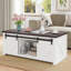 Farmhouse Lift Top Coffee Table With Storage & Sliding Barn Doors