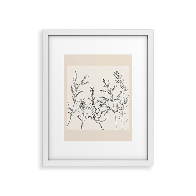 «Minimalist Grass 2», encadré sur papier par Nadja, Cadre blanc, H 20 po x l 16 po