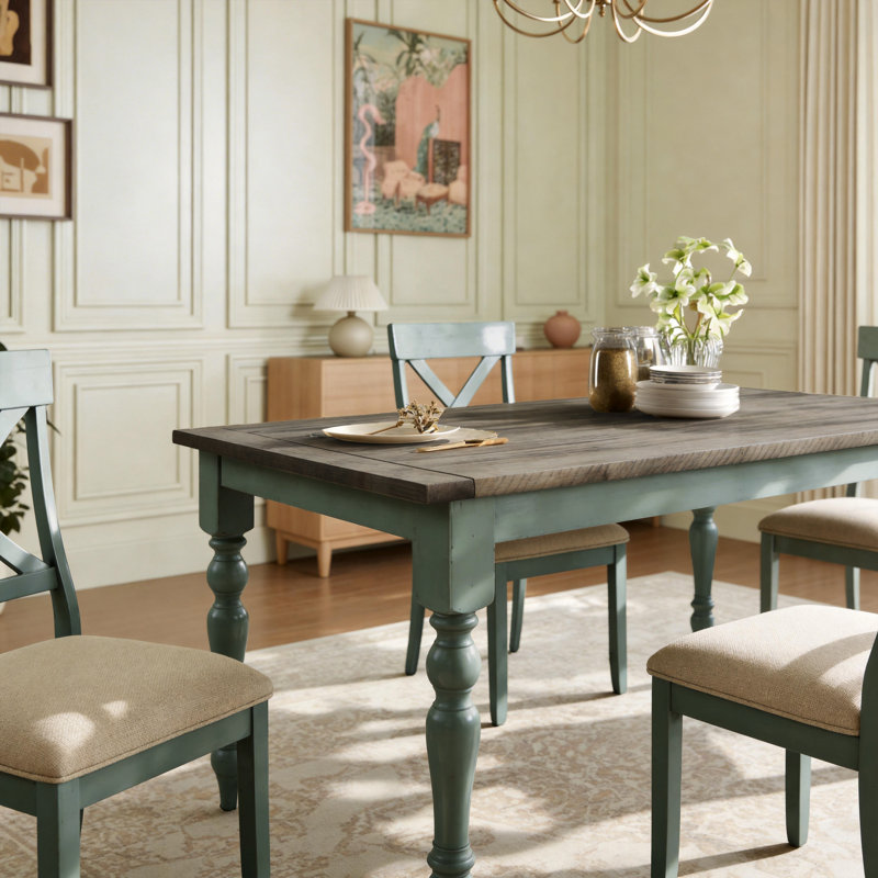 Ensemble de salle à manger Cierra, 5 (1 table + 4 chaises), Bleu