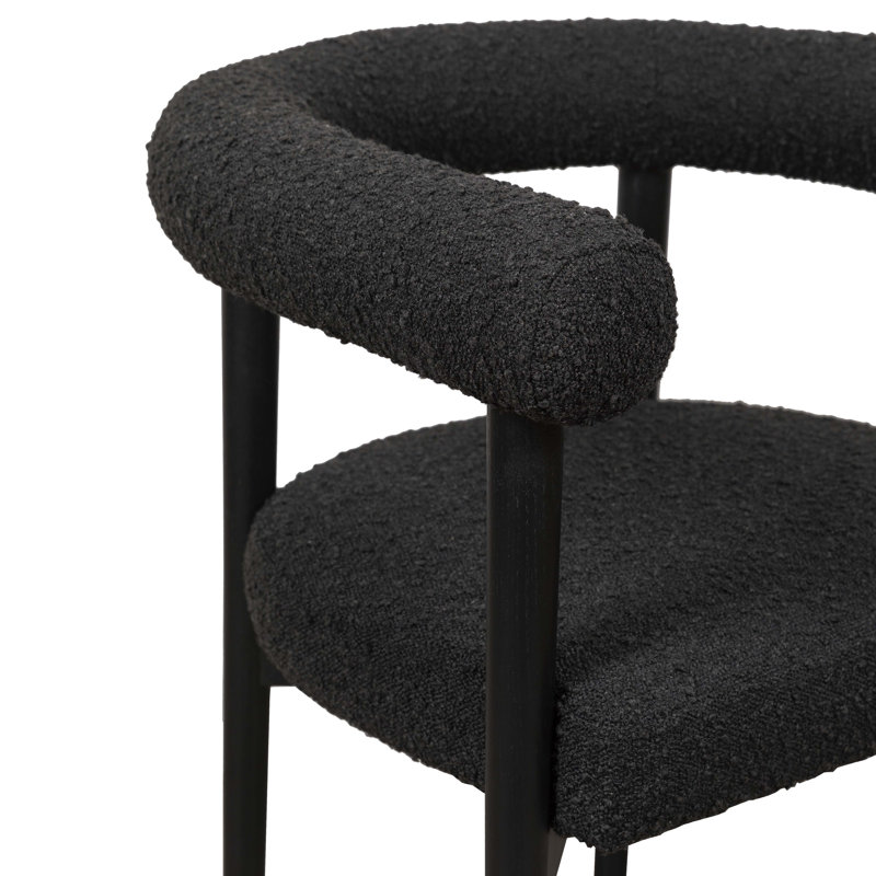 19'' H Upholstered Armchair, Black, Black
