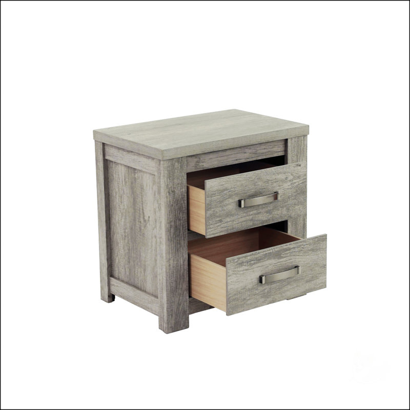 Table de chevet pratique à 2 tiroirs avec structure en bois