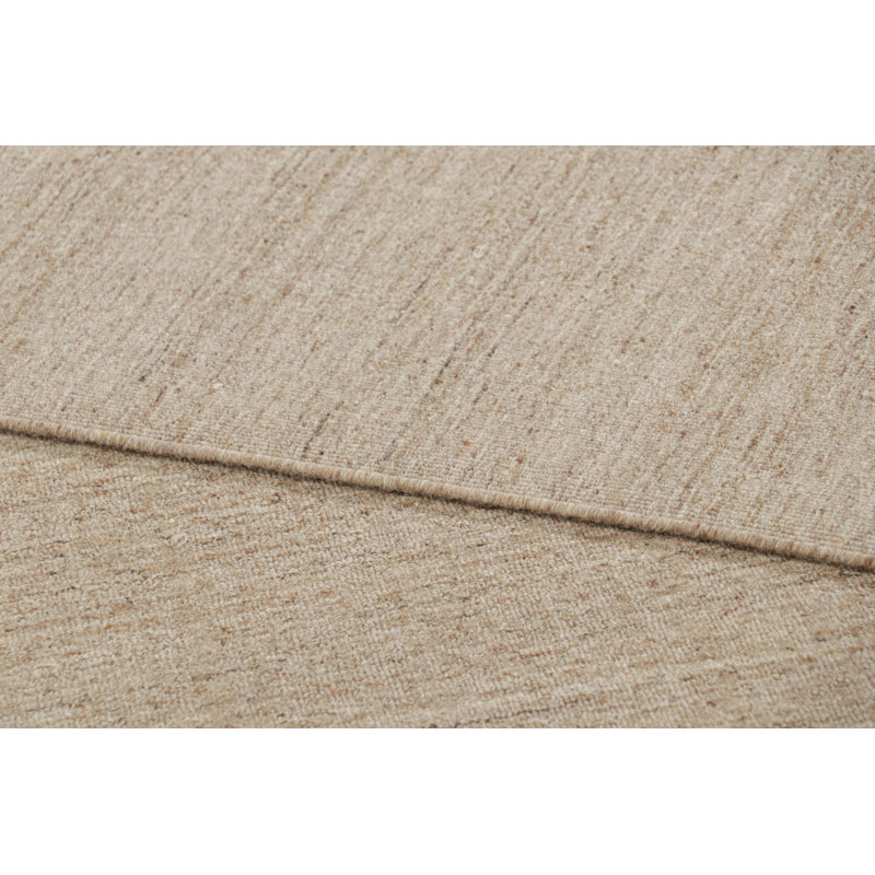 Textural Hand Knotted Wool Striped Area Rug
