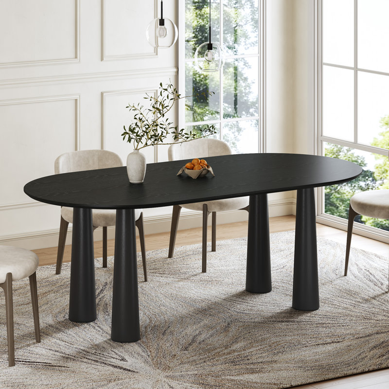 Table de salle à manger en bois, Noir, noir, noir, noir, H 30 po x L 67 po x l 33,5 po