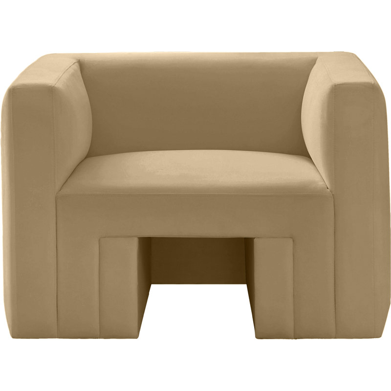 Henson 41" W Velvet Armchair, Camel Velvet