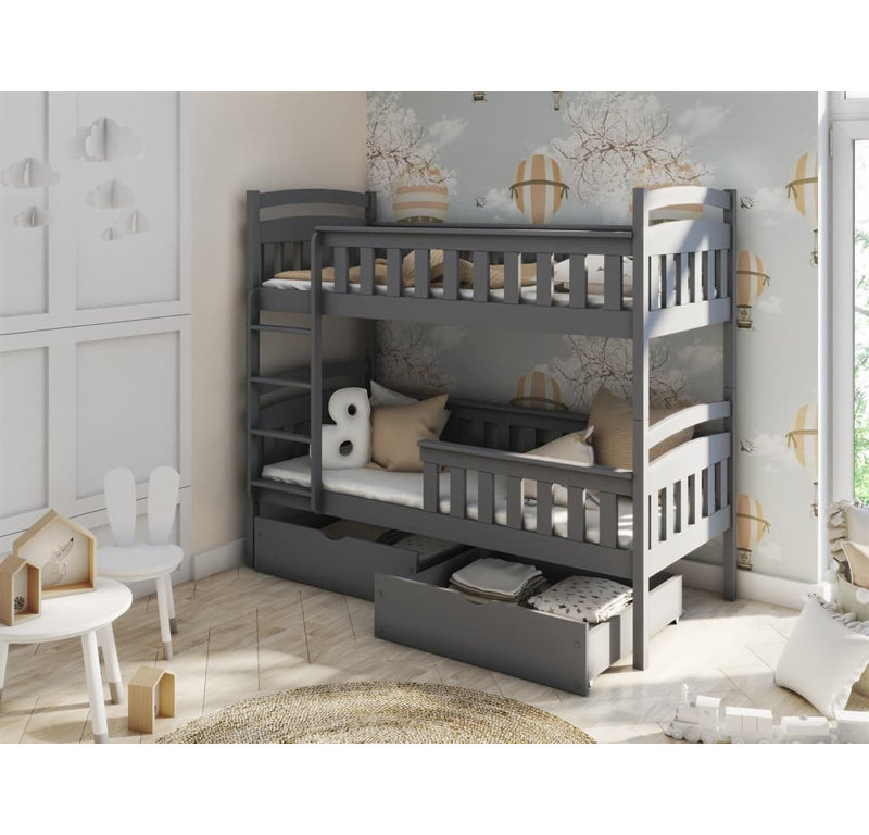 Bunk Bed with Storage Included, Graphite