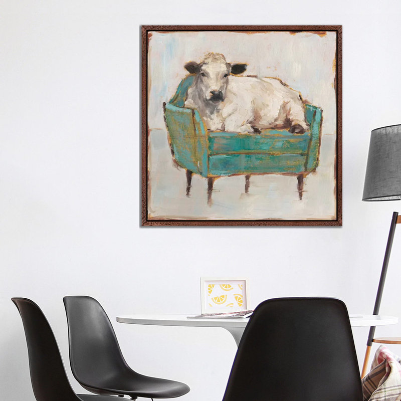 Moo-ving In I 1 Piece Wall Art on Canvas, 93.98 cm H x 93.98 cm W, Brown Framed
