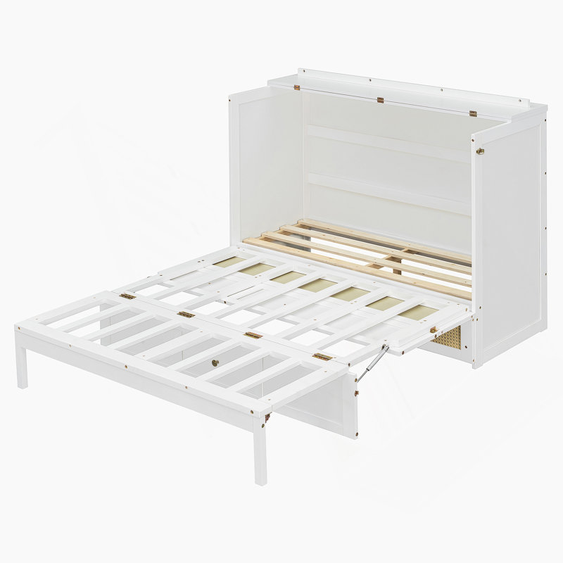 Lit escamotable avec grands tiroirs de rangement Murphy, Blanc