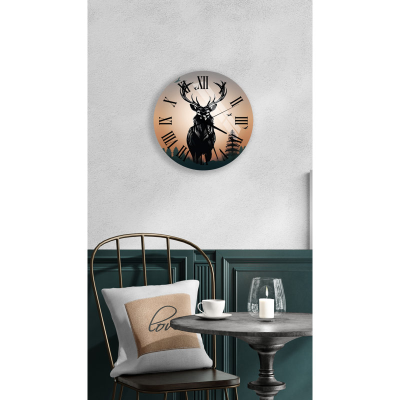Horloge murale moderne en verre trempé, Noir