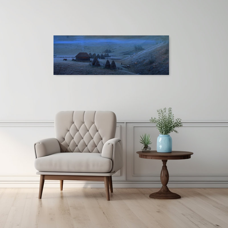 Frosty Morning Farmstead by Julien Oncete - Wrapped Canvas Panoramic Print, 91.44 cm H x 30.48 cm W