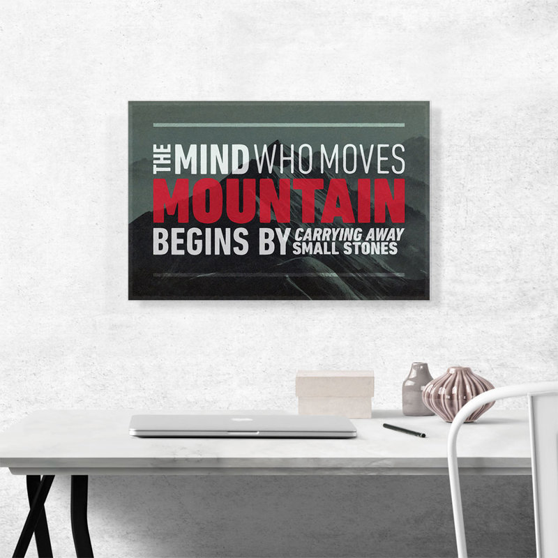 «Mind Who Moves Mountains Motivational», reproduction d'art textuel sur toile tendue, H 18 po x l 26 po x P 0,75 po