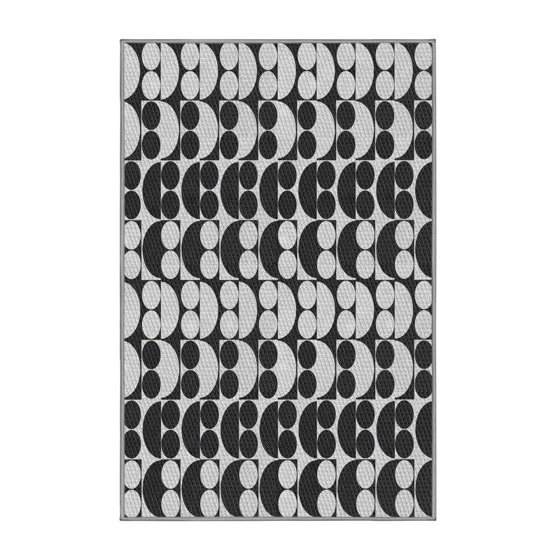 Renard Non disponible noir/blanc cassé Tapis décoratif, Rectangle 7 pi x 9 pi