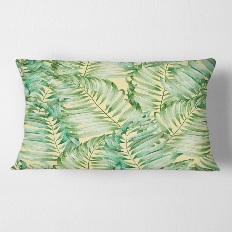 Rectangle,Tropical Leaves Of Monstera - Tropical Printed Throw Pillow