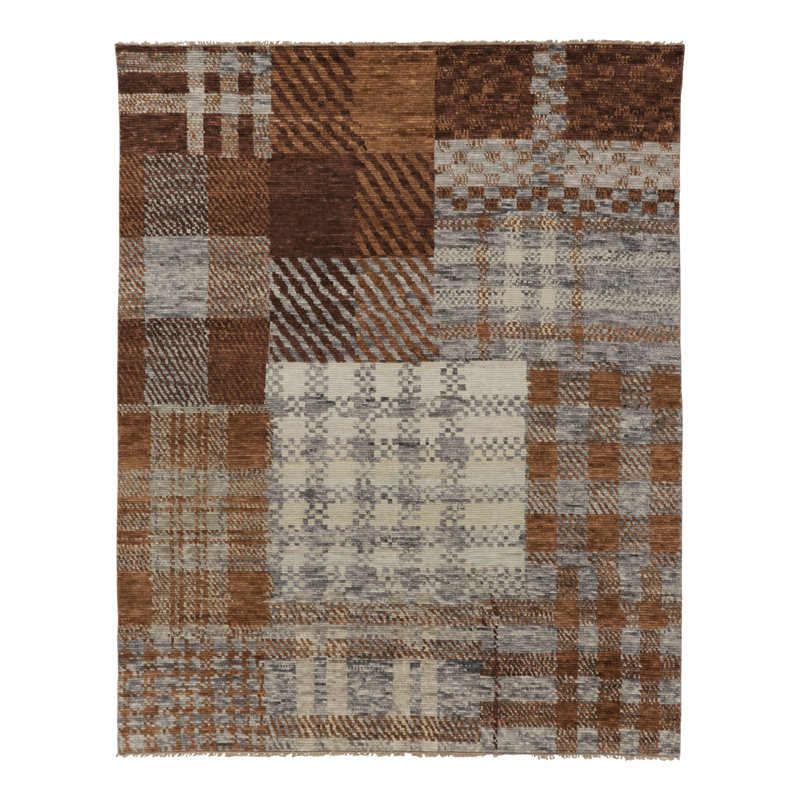 Modern One-of-a-Kind 8'2X10'1 Hand Knotted Area Rug
