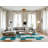 Machine Washable Checkered Green Area Rug-1619101174
