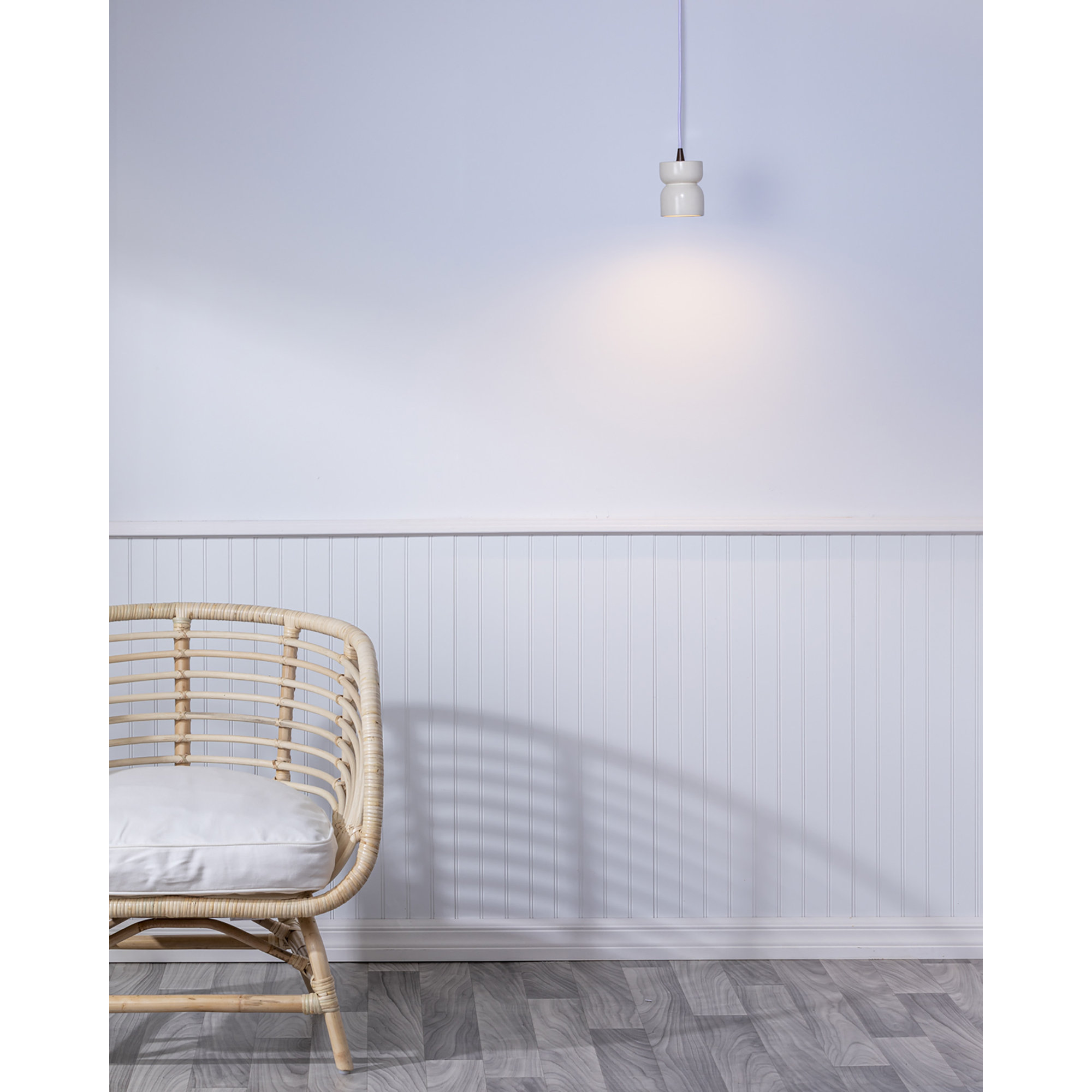 Nysta Ceramic Dimmable Pendant, Matte White, Dark Bronze