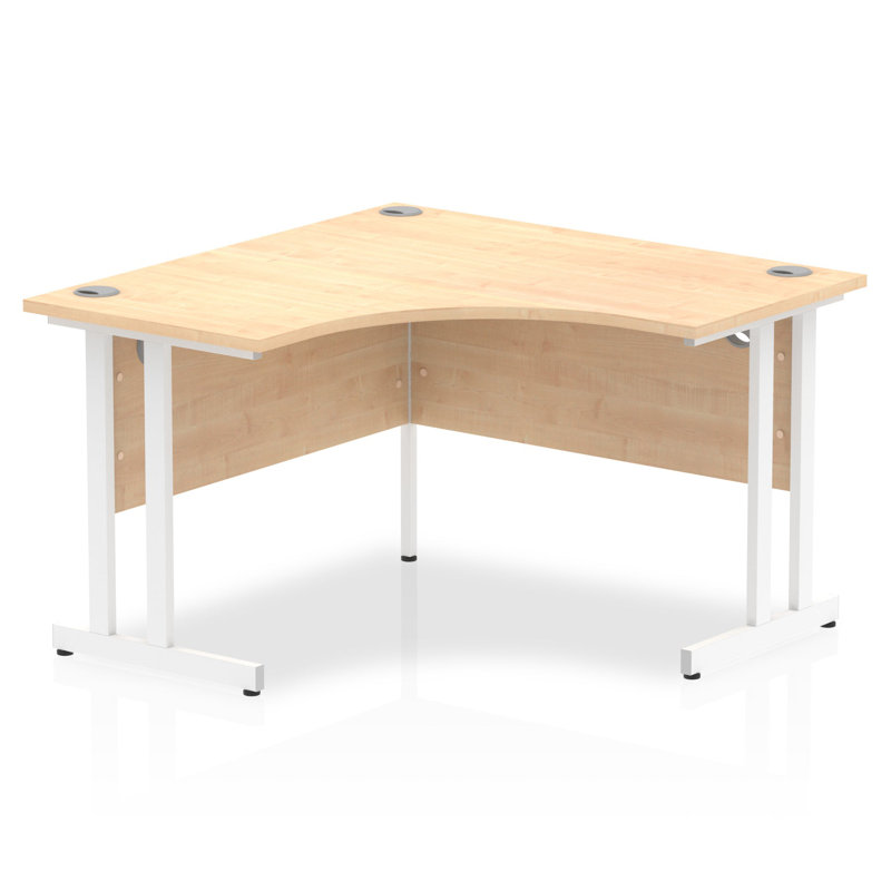 Impulse L-Shape Computer Desk, Walnut/Silver, Corner, 73cm H x 120cm W x 120cm D